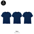 Gildan Softstyle T-Shirts 3 Pack - 100% ringspun cotton 150gsm, Sizes S-2XL - Navy