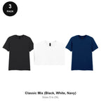 Gildan Softstyle T-Shirts 3 Pack - 100% ringspun cotton 150gsm, Sizes S-2XL - Classic Mix (Black, White, Navy)