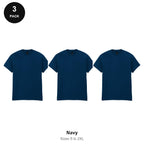 Gildan Heavy Cotton T-Shirts 3 Pack - 100% cotton 180gsm, Sizes S-2XL - Navy