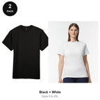 Gildan Hammer 205gsm T-Shirts 2 Pack - 100% ringspun cotton 205gsm, Sizes S-2XL - Black + White