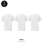 Fruit of the Loom Iconic 150 T-Shirts 3 Pack - 100% cotton 150gsm, Sizes S-2XL - White