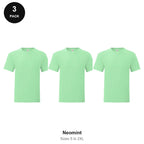 Fruit of the Loom Iconic 150 T-Shirts 3 Pack - 100% cotton 150gsm, Sizes S-2XL - Neomint