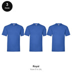 Fruit of the Loom Valueweight T-Shirts 3 Pack - 100% cotton 165gsm, Sizes S-2XL - Royal