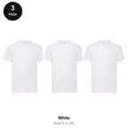 Fruit of the Loom Valueweight T-Shirts 3 Pack - 100% cotton 165gsm, Sizes S-2XL - White
