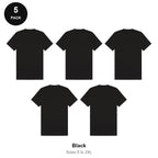 Mens Plain T-Shirts 5 Pack - 100% ringspun cotton 150gsm, Sizes S-2XL - Black
