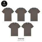 Mens Plain T-Shirts 5 Pack - 100% ringspun cotton 150gsm, Sizes S-2XL - Charcoal