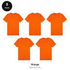 Mens Plain T-Shirts 5 Pack - 100% ringspun cotton 150gsm, Sizes S-2XL - Orange