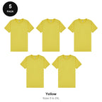 Mens Plain T-Shirts 5 Pack - 100% ringspun cotton 150gsm, Sizes S-2XL - Yellow