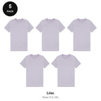 Mens Plain T-Shirts 5 Pack - 100% ringspun cotton 150gsm, Sizes S-2XL - Lilac