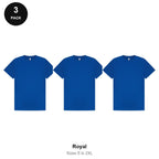 Mens Gym Sports Tech T-Shirts 3 Pack - 100% polyester 140gsm, Sizes S-2XL, Gym & Sports - Royal