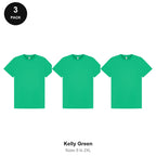 Mens Gym Sports Tech T-Shirts 3 Pack - 100% polyester 140gsm, Sizes S-2XL, Gym & Sports - Kelly Green