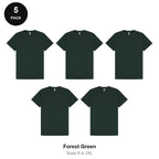 Mens Gym Sports Tech T-Shirts 5 Pack - 100% polyester 140gsm, Sizes S-2XL, Gym & Sports - Forest Green