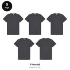 Mens Gym Sports Tech T-Shirts 5 Pack - 100% polyester 140gsm, Sizes S-2XL, Gym & Sports - Charcoal