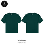 Oversized T-Shirts 2 Pack - 100% combed cotton 180gsm, Sizes S-2XL - Rainforest