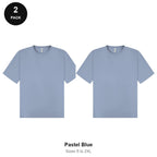 Oversized T-Shirts 2 Pack - 100% combed cotton 180gsm, Sizes S-2XL - Pastel Blue