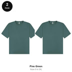 Oversized T-Shirts 2 Pack - 100% combed cotton 180gsm, Sizes S-2XL - Pine Green