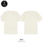 Oversized T-Shirts 2 Pack - 100% combed cotton 180gsm, Sizes S-2XL - Ecru