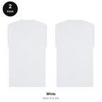 Oversized Extended-Neck T-Shirts 2 Pack - 100% combed cotton 220gsm, Sizes S-2XL - White