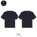 Boxy Oversized T-Shirts 2 Pack - 100% combed cotton 220gsm, Sizes S-2XL - Navy