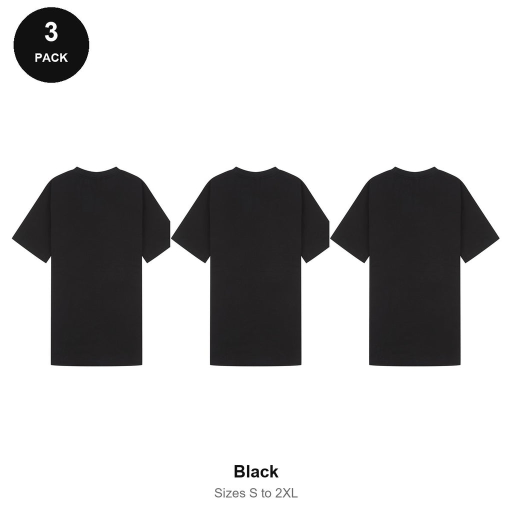 Muscle Tees 3 Pack - 100% combed cotton 180gsm, Sizes S-2XL - Black