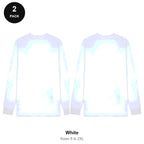 Organic 220gsm Long Sleeve T-Shirts 2 Pack - 100% organic cotton 220gsm, Sizes S-2XL - White