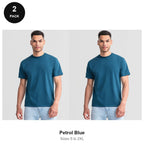 Russell Athletic Heavyweight 215 T-Shirts 2 Pack - 100% ringspun cotton 215gsm, Sizes S-2XL - Petrol Blue