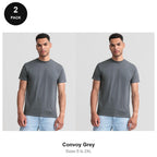 Russell Athletic Heavyweight 215 T-Shirts 2 Pack - 100% ringspun cotton 215gsm, Sizes S-2XL - Convoy Grey