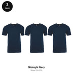 Next Level Cotton T-Shirts 3 Pack - 100% ringspun cotton 145gsm, Sizes S-2XL - Midnight Navy