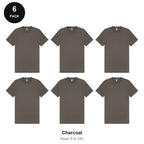 Mens Plain T-Shirts 6 Pack - 100% ringspun cotton 150gsm, Sizes S-2XL - Charcoal