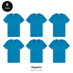 Mens Plain T-Shirts 6 Pack - 100% ringspun cotton 150gsm, Sizes S-2XL - Sapphire