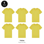 Mens Plain T-Shirts 6 Pack - 100% ringspun cotton 150gsm, Sizes S-2XL - Yellow