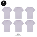 Mens Plain T-Shirts 6 Pack - 100% ringspun cotton 150gsm, Sizes S-2XL - Lilac