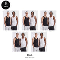 Mens Vests 5 Pack - 100% organic cotton 180gsm, Sizes S-2XL - Black