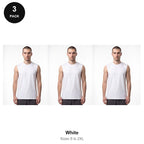 Tank Tops 3 Pack - 100% organic cotton 180gsm, Sizes S-2XL - White