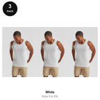 Fruit of the Loom Vests 3 Pack - 100% cotton 165gsm, Sizes S-2XL - White