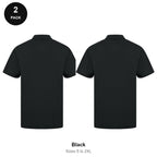 Work Polo Shirts 2 Pack - Cotton pique 240gsm, Sizes S-2XL, Workwear - Black