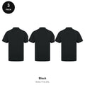Work Polo Shirts 3 Pack - Cotton pique 240gsm, Sizes S-2XL, Workwear - Black