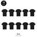 Mens Plain T-Shirts 10 Pack - 100% ringspun cotton 150gsm, Sizes S-2XL - Black