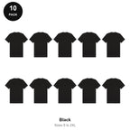 Mens Plain T-Shirts 10 Pack - 100% ringspun cotton 150gsm, Sizes S-2XL - Black