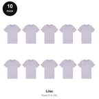 Mens Plain T-Shirts 10 Pack - 100% ringspun cotton 150gsm, Sizes S-2XL - Lilac