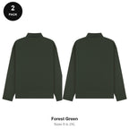 Long Sleeve Polo Shirts 2 Pack - 65% polyester / 35% cotton pique 200gsm, Sizes S-2XL - Forest Green