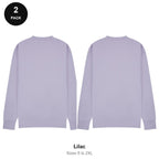 Mens Sweatshirts 2 Pack - 80% cotton / 20% polyester brushed-back fleece 280gsm, Sizes S-2XL - Lilac