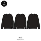 Mens Sweatshirts 3 Pack - 80% cotton / 20% polyester brushed-back fleece 280gsm, Sizes S-2XL - Black