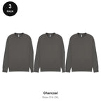 Mens Sweatshirts 3 Pack - 80% cotton / 20% polyester brushed-back fleece 280gsm, Sizes S-2XL - Charcoal