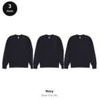 Mens Sweatshirts 3 Pack - 80% cotton / 20% polyester brushed-back fleece 280gsm, Sizes S-2XL - Navy