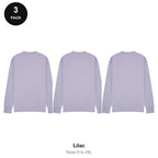 Mens Sweatshirts 3 Pack - 80% cotton / 20% polyester brushed-back fleece 280gsm, Sizes S-2XL - Lilac
