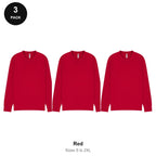 Mens Sweatshirts 3 Pack - 80% cotton / 20% polyester brushed-back fleece 280gsm, Sizes S-2XL - Red