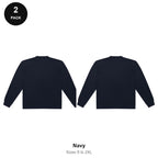 Sweatshirts 2 Pack - 80% cotton / 20% polyester brushed-back fleece 280gsm, Sizes S-2XL - Navy