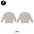 Sweatshirts 2 Pack - 80% cotton / 20% polyester brushed-back fleece 280gsm, Sizes S-2XL - Stone