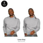 Sweatshirts 2 Pack - 80% cotton / 20% polyester brushed-back fleece 280gsm, Sizes S-2XL - Lunar Grey